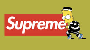 Show Off Your Bold Style With Supreme's Iconic Simpsons-inspired Prints. Wallpaper