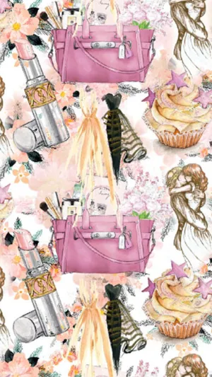Show Off Your Feminine Style With This Chic Pink Fashion Illustration. Wallpaper
