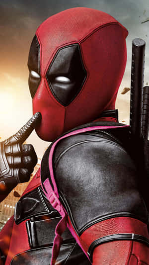 Show Your Love For Marvel's Merc With A Mouth With The Deadpool Iphone Wallpaper