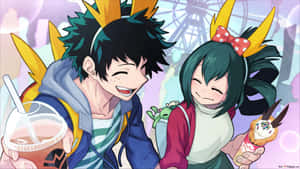 Show Your Love For My Hero Academia And Embrace Your Inner Kawaii Deku Wallpaper