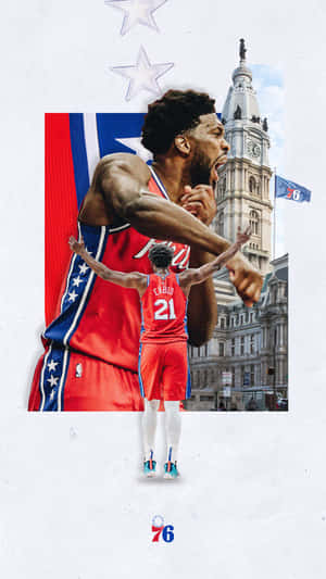 Show Your Philadelphia 76ers Team Spirit With This Exclusive Team-branded Iphone Wallpaper