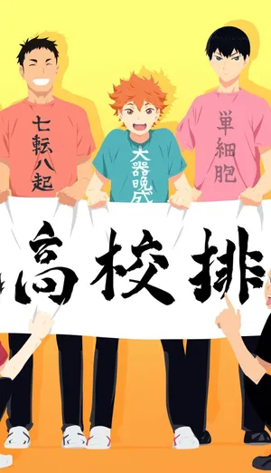 Show Your Pride With This Clean And Colourful Haikyuu Design Wallpaper