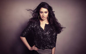 Shraddha Kapoor Black Sequin Top Wallpaper