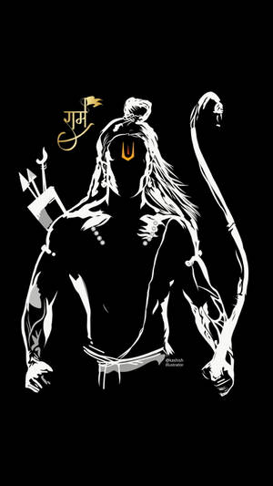 Shree Ram Outline Wallpaper