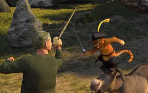 Shrek 4k Puss In Boots Sword Wallpaper