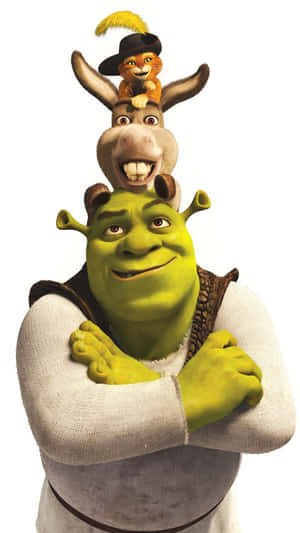 Shrek Donkey Pussin Boots Trio Wallpaper