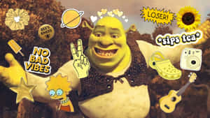 Shrek Retro Vibe Collage Wallpaper