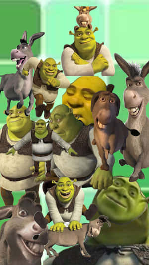 Shrekand Donkey Collage Wallpaper