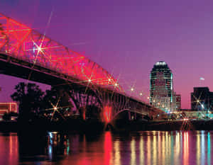 Shreveport Nighttime Bridgeand Skyline Wallpaper