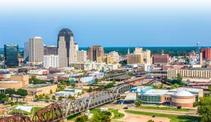 Shreveport Skyline Aerial View Wallpaper