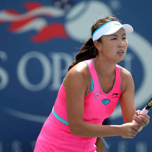 Shuai Peng Neon Pink Tennis Dress Wallpaper