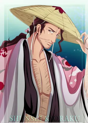 Shunsui Kyoraku, The 8th Kenpachi Of The Gotei 13 In The World Of Bleach Wallpaper