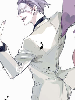 Shuu Tsukiyama Holding His Iconic Mask In A Dramatic Pose Wallpaper