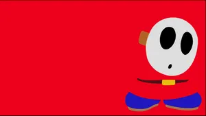Shy Guy Red Background Wallpaper