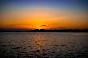 Siargao Island Ocean Sunset Silhouette Wallpaper