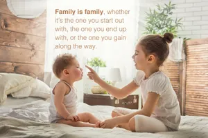 Siblings Bonding Moment Family Quote Wallpaper
