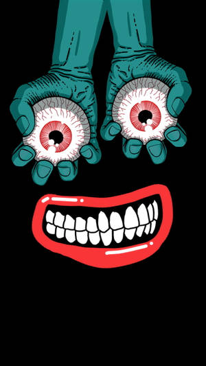 Sick Phone Eyeballs And Mouth Wallpaper