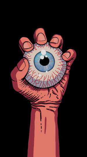 Sick Phone Hand And Eyeball Wallpaper