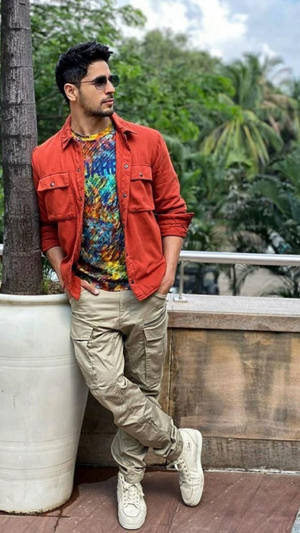 Sidharth Malhotra Rust Trucker Jacket Wallpaper