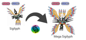 Sigilyph Mega Evolution Wallpaper