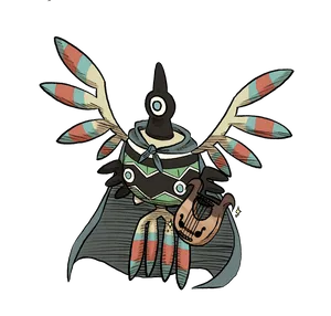 Sigilyph With Lyre And Cape Wallpaper