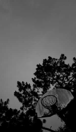 Silhouette Basketball Hoop Sky Wallpaper