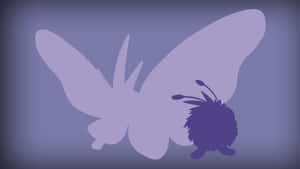 Silhouette Graphic Of Venonat And Venomoth Wallpaper