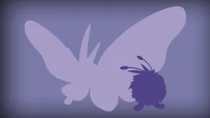Silhouette Graphic Of Venonat And Venomoth Wallpaper