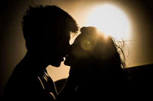 Silhouette Sunset Romance.jpg Wallpaper