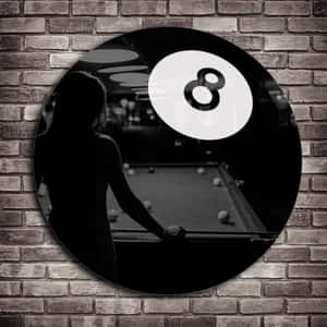 Silhouetteand Eight Ball Wall Art Wallpaper