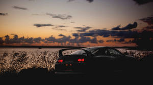 Silhouetted 4k Supra Wallpaper