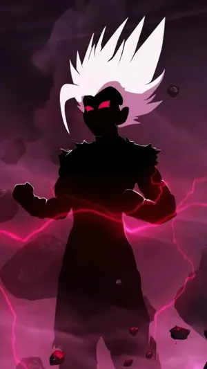 Silhouetted_ Anime_ Character_ Power_ Aura Wallpaper