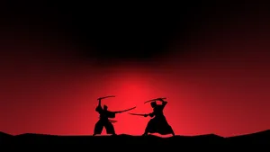Silhouetted_ Samurai_ Duel_at_ Dusk.jpg Wallpaper