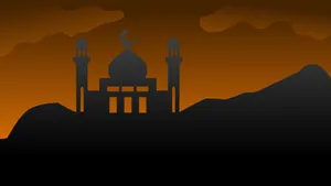 Silhouetteof Mosqueat Sunset Wallpaper