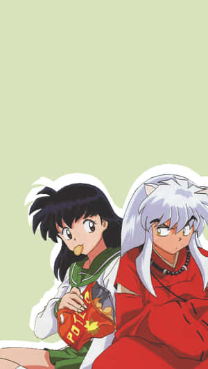 Silly Kagome And Inuyasha For Iphone Wallpaper