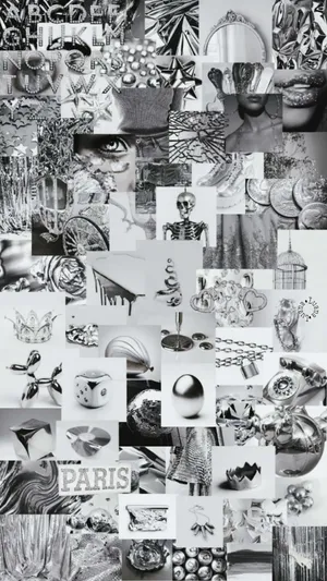 Silver Aesthetic Collage Wallpaper