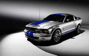 Silver Blue Shelby G T500 Studio Shot Wallpaper