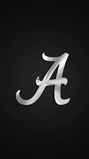 Silver Capital Alphabet Letter A On Black Wallpaper