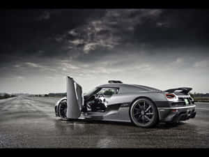 Silver Car Open Door Wallpaper