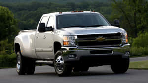 Silver Chevrolet Truck Outdoors Wallpaper