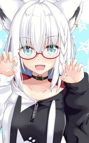 Silver Fox Ecchi Eyeglasses Wallpaper