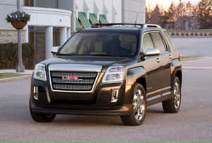 Silver Gmc Terrain Suv In A Stunning Landscape Wallpaper