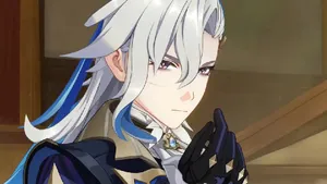 Silver Haired Anime Character Gloved Hand Wallpaper