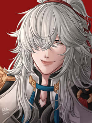 Silver Haired Anime Character Smiling Wallpaper