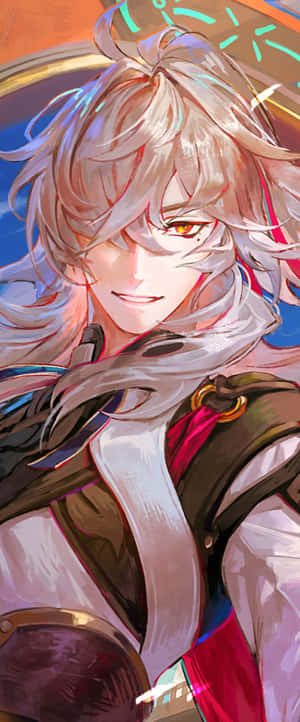 Silver Haired Anime Character Smirk Wallpaper