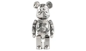 Silver Kaws Bearbrick Figure Wallpaper