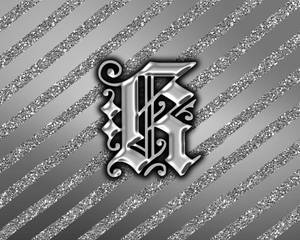 Silver Letter K Glitter Wallpaper