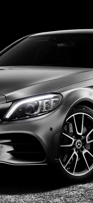 Silver Mercedes Benz Headlight Iphone Wallpaper