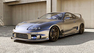 Silver Metallic Toyota Supra Car Wallpaper