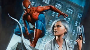 Silver Sable Marvel Heroine In Action Wallpaper